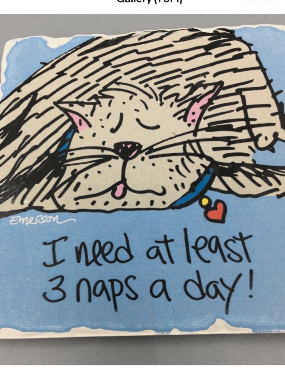 Tumbled Stone cat coaster “I need at least 3 naps a day”